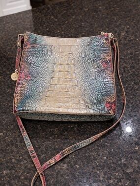 Brahmin Katie Crossbody Ammolite Melbourne Croc Embossed Leather Multicolor